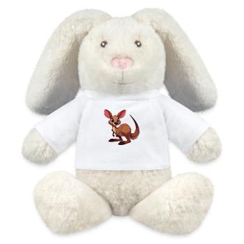 Kangourou Joey - Lapin en peluche recyclé MiniFeet® Crème - blanc - Devant