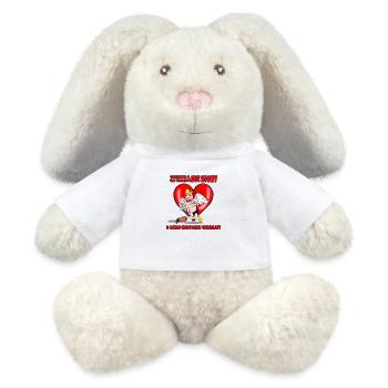Lustige Amor-Liebesgeschichte Valentinstag-Paare - MiniFeet® RecycelHase® Creme - Weiß - Vorne