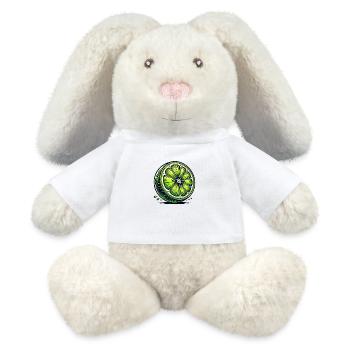 Künstlerische Limette – Fruchtige Illustration - MiniFeet® RecycelHase® Creme - Weiß - Vorne