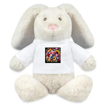 Colourful flowers - MiniFeet® RecycelHase® Bunny Cream - white - Front