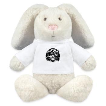Lagerfeuer Campingerlebnis am See im Wald - MiniFeet® RecycelHase® Creme - Weiß - Vorne