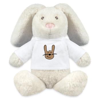 Hase Kaninchen Häschen Cartoon Kleintier niedlich - MiniFeet® RecycelHase® Creme - Weiß - Vorne