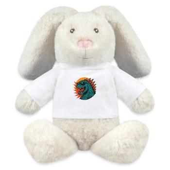 Chillzilla – Retro Monster Vibes - MiniFeet® RecycelHase® Bunny Cream - white - Front