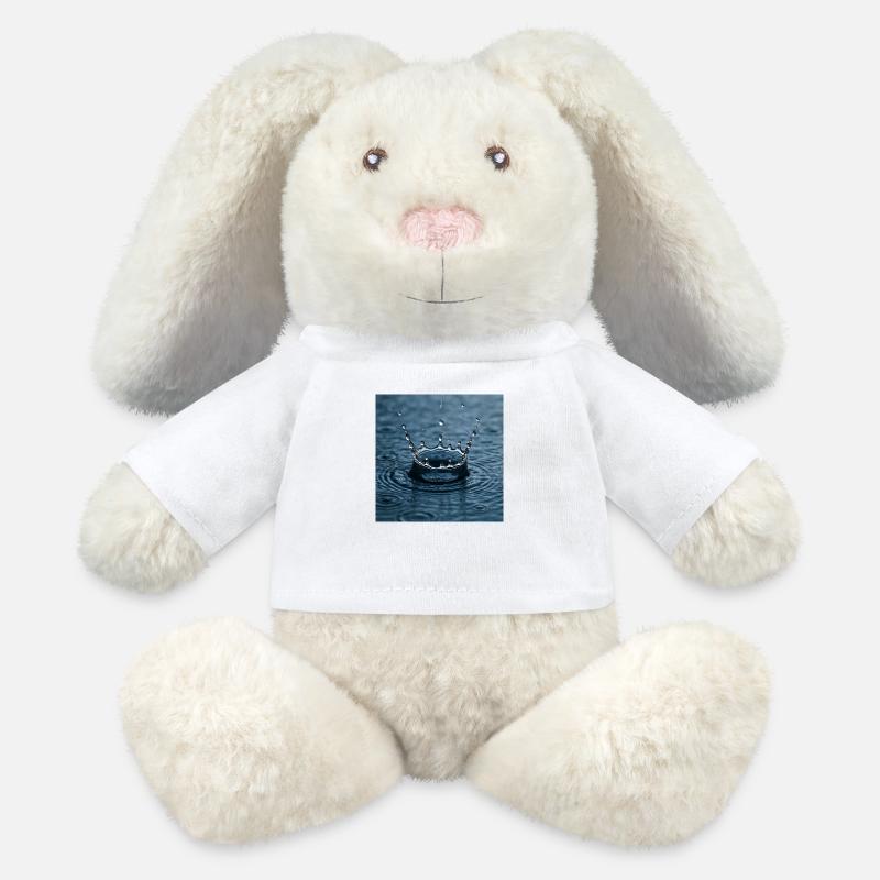 Wassertropfen trifft auf die Wasseroberfläche - MiniFeet® RecycelHase® Creme - Weiß