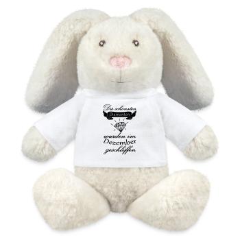 Dezember Diamanten Geburtstag Geschenk Spruch - MiniFeet® RecycelHase® Creme - Weiß - Vorne