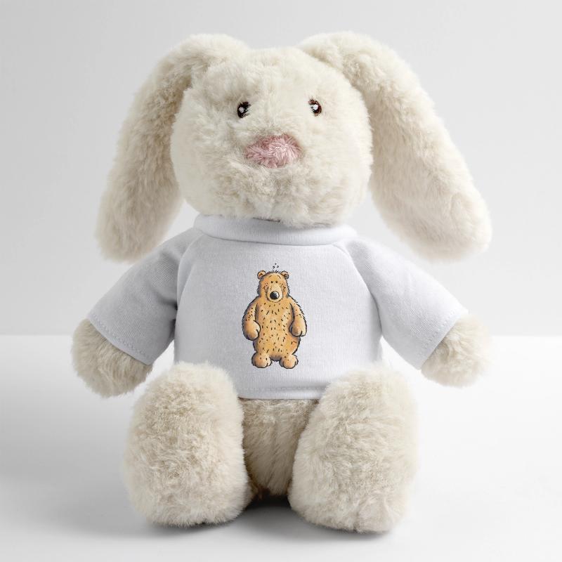 Dicker Braunbär - Bär - Teddy - Comic MiniFeet® RecycelHase® Creme