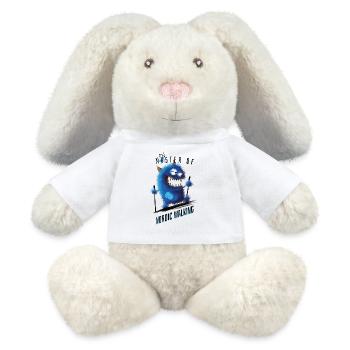 Maître (monstre) de la marche nordique. - Lapin en peluche recyclé MiniFeet® Crème - blanc - Devant