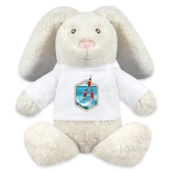 Water skiing and acrobatics - MiniFeet® RecycelHase® Bunny Cream - white - Front