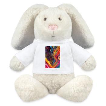 Abstrakte Kunst - MiniFeet® RecycelHase® Creme - Weiß - Vorne