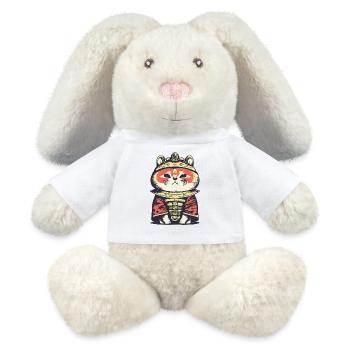 Roter Panda Samurai - MiniFeet® RecycelHase® Creme - Weiß - Vorne