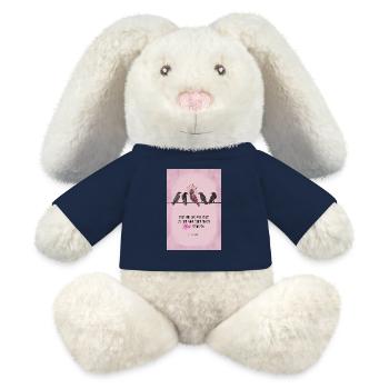Slogan de motivation Soyez courageux, soyez vous-même - Lapin en peluche recyclé MiniFeet® Crème - bleu marine - Devant