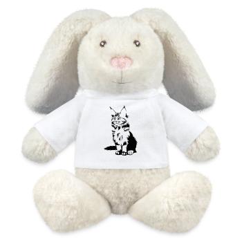 Maine Coon Katze - MiniFeet® RecycelHase® Creme - Weiß - Vorne