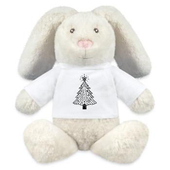 Sapin de Noël - Lapin en peluche recyclé MiniFeet® Crème - blanc - Devant