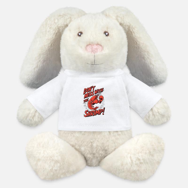 Don't Mess with the Shrimp - MiniFeet® RecycelHase® Bunny Cream - white