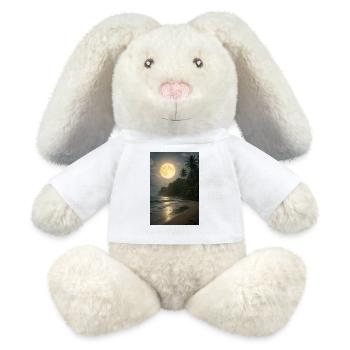 Clair de lune sur la plage tropicale - Lapin en peluche recyclé MiniFeet® Crème - blanc - Devant