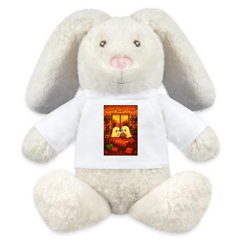 Cute Ghosts Pixel Art - MiniFeet® RecycelHase® Creme - Weiß - Vorne
