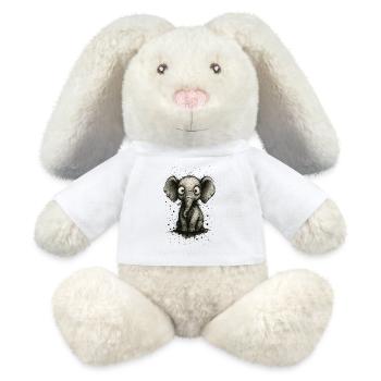 Funny elephant with big ears – comic strip splash - MiniFeet® RecycelHase® Bunny Cream - white - Front