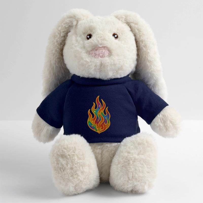 Rainbow Fire Patch MiniFeet® RecycelHase® Bunny Cream