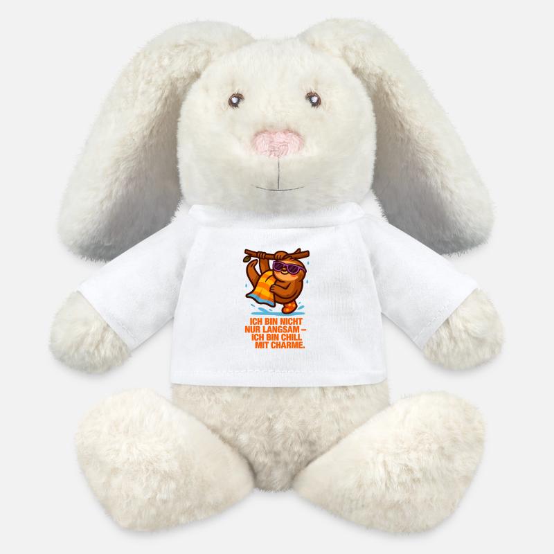 Ich_bin_nicht_Langsam_Ich_bin_Chill_mit_Charme - MiniFeet® RecycelHase® Creme - Weiß