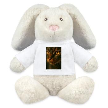 Cat Eyes Close Up - MiniFeet® RecycelHase® Bunny Cream - white - Front