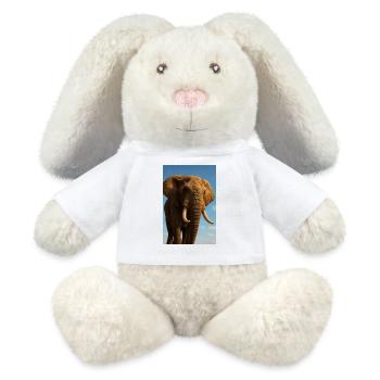 Elefant in Nahaufnahme mit Sonnenschein - MiniFeet® RecycelHase® Creme - Weiß - Vorne