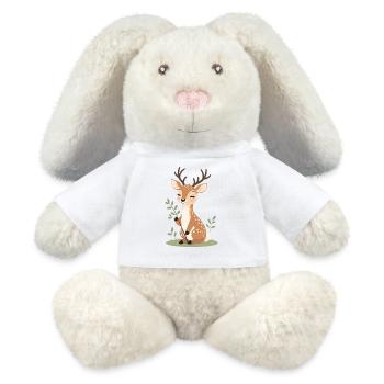 Kuschelde Reh im Wald - MiniFeet® RecycelHase® Creme - Weiß - Vorne