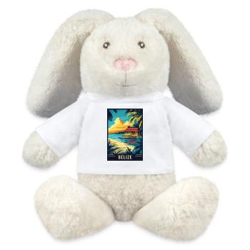 Découvrez le paradis tropical du Belize - Lapin en peluche recyclé MiniFeet® Crème - blanc - Devant