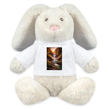 Cascade sous le soleil du soir - Lapin en peluche recyclé MiniFeet® Crème - blanc - Devant