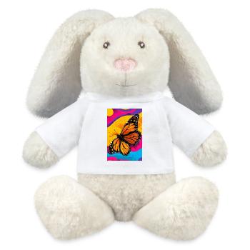 papillon - Lapin en peluche recyclé MiniFeet® Crème - blanc - Devant