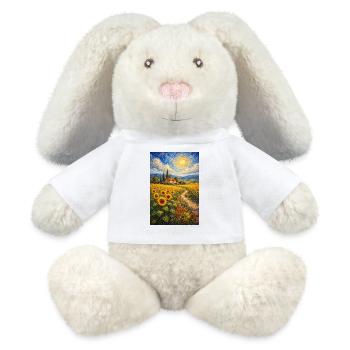 Sentier du tournesol dans le champ aurifère - Lapin en peluche recyclé MiniFeet® Crème - blanc - Devant
