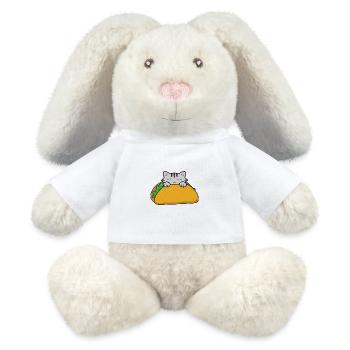 Happy Taco Tuesday, süße Katze, die einen Taco isst - MiniFeet® RecycelHase® Creme - Weiß - Vorne