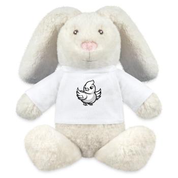 Bande dessinée de pigeon - Lapin en peluche recyclé MiniFeet® Crème - blanc - Devant