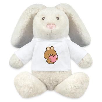 Lapin romantique - Lapin en peluche recyclé MiniFeet® Crème - blanc - Devant