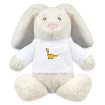 Dinosaur - MiniFeet® RecycelHase® Bunny Cream - white - Front