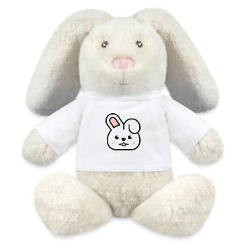 Lapin - animaux mignon pour enfants - Lapin en peluche recyclé MiniFeet® Crème - blanc - Devant