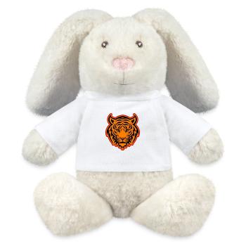 Tiger Head - MiniFeet® RecycelHase® Bunny Cream - white - Front