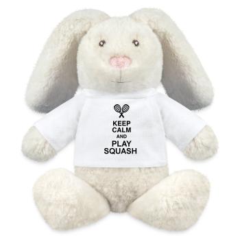 Squash Sport Game Match Champion Victory - Lapin en peluche recyclé MiniFeet® Crème - blanc - Devant