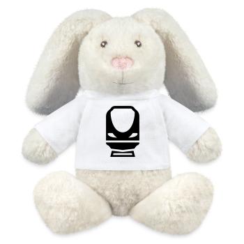 Eisenbahner / Eisenbahnen / Eisenbahn / Bahn - MiniFeet® RecycelHase® Creme - Weiß - Vorne