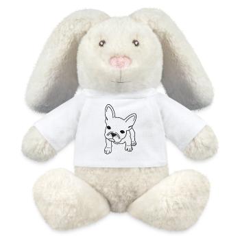 French Bulldog - MiniFeet® RecycelHase® Creme - Weiß - Vorne