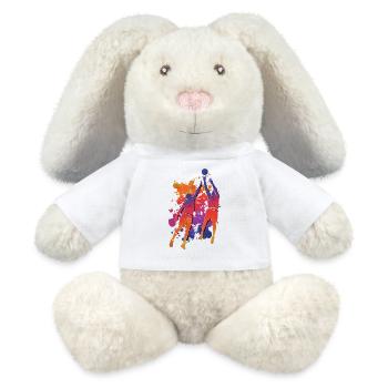 Basketball Player Colorful Paint Slam Dunk Sports - MiniFeet® RecycelHase® Bunny Cream - white - Front