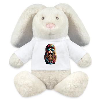 Matrjoschka cool Sonnenbrille Cappy Kette Geschenk - MiniFeet® RecycelHase® Creme - Weiß - Vorne