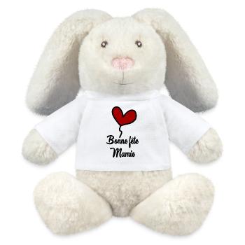 MAMIE - Lapin en peluche recyclé MiniFeet® Crème - blanc - Devant