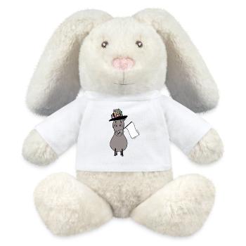 Hippie Horse Peace White Flag Peace Sign - MiniFeet® RecycelHase® Bunny Cream - white - Front