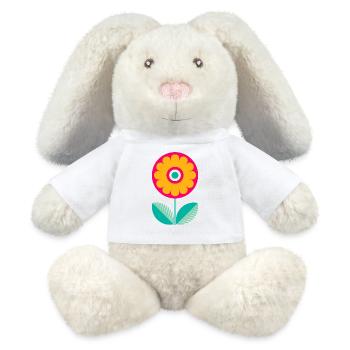 Süße bunte Blume - MiniFeet® RecycelHase® Creme - Weiß - Vorne