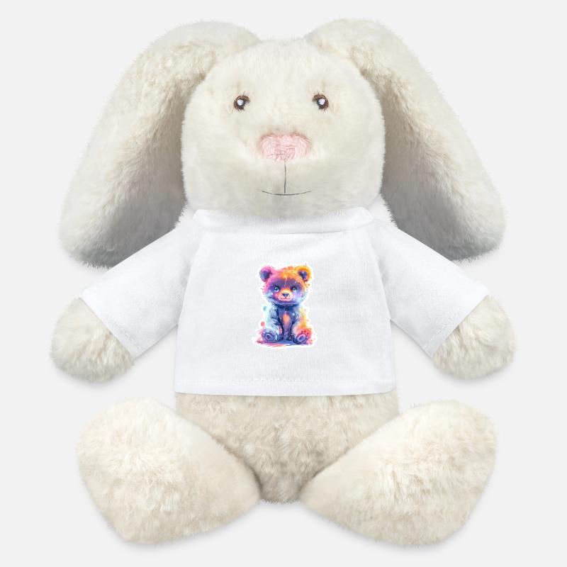 Lustiger Neon Baer - MiniFeet® RecycelHase® Creme - Weiß