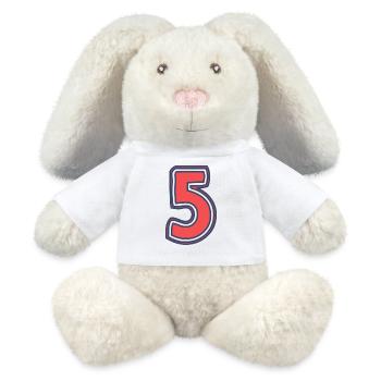 5. 5 JAHRE. 5. JUBILÄUM. 5-JÄHRIGES JUBILÄUM - MiniFeet® RecycelHase® Creme - Weiß - Vorne