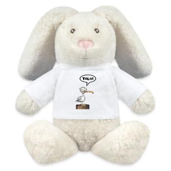Seagull Speech Bubble Yolo - MiniFeet® RecycelHase® Bunny Cream - white - Front