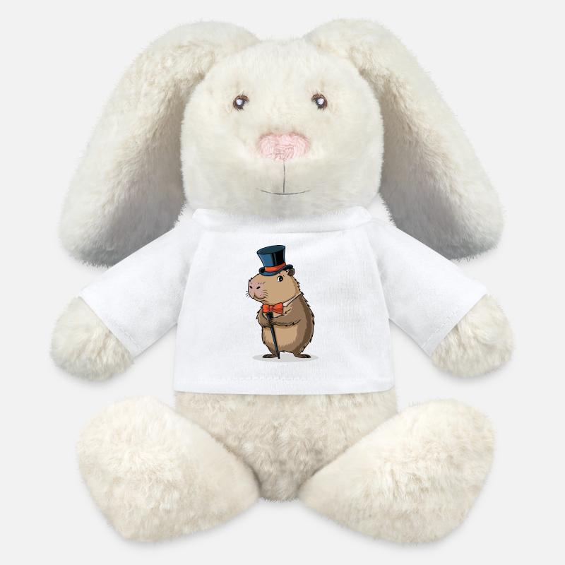 capybara dressed in a dapper suit - MiniFeet® RecycelHase® Bunny Cream - white