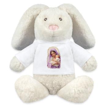 Madonna - La Vierge Marie avec l’Enfant Jésus - Lapin en peluche recyclé MiniFeet® Crème - blanc - Devant