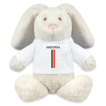 Andorra Flag - MiniFeet® RecycelHase® Bunny Cream - white - Front